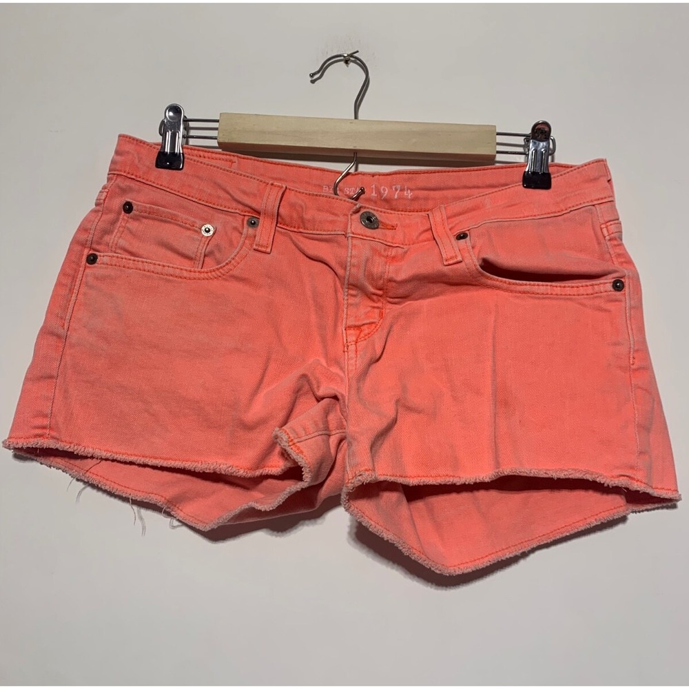 Big Star Women Size 29 Bright Orange Stretch Cut Off Shorts